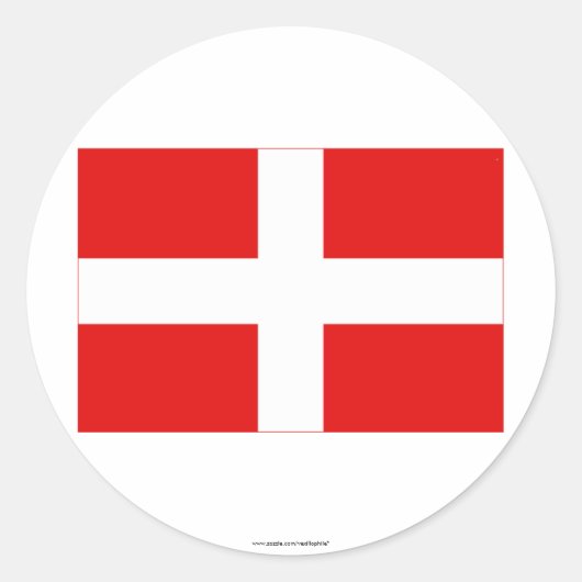 De vlag van Haute-Savoie Ronde Sticker (Voorkant)
