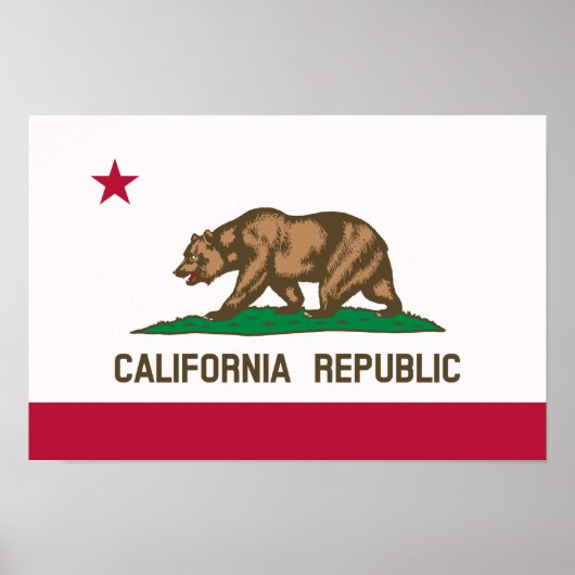 De vlag van het Beer - de staat Californië Poster (Voorkant)