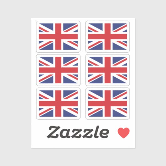 De vlag van het Britse Collectie van 6 Sticker (Vel)