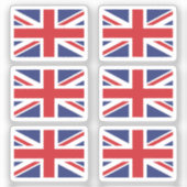 De vlag van het Britse Collectie van 6 Sticker (Voorkant)