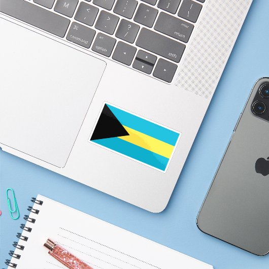 De vlag van het Gemenebest van de Bahama's (1973-2 Sticker (Laptop met iPhone)