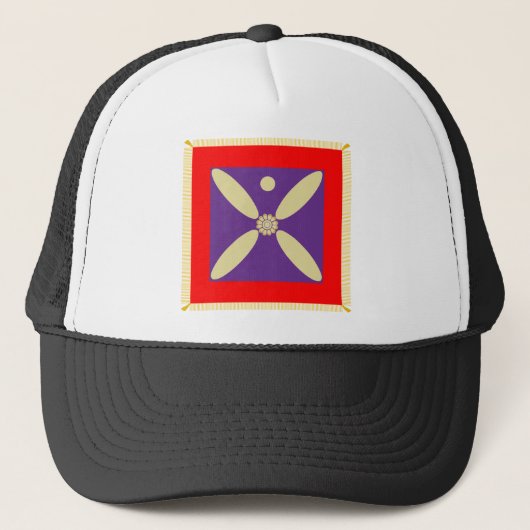 De vlag van het Perzische Rijk van Sassanid Trucker Pet (Voorkant)