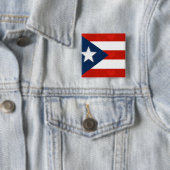 De Vlag van het Puerto Ricaan van Rode Gestreepte Vierkante Button 5,1 Cm (In situ)