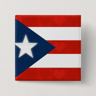 De Vlag van het Puerto Ricaan van Rode Gestreepte Vierkante Button 5,1 Cm