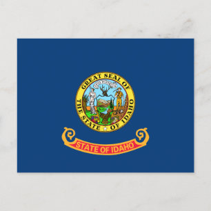De vlag van Idaho: de Gem State, America Mountain Briefkaart