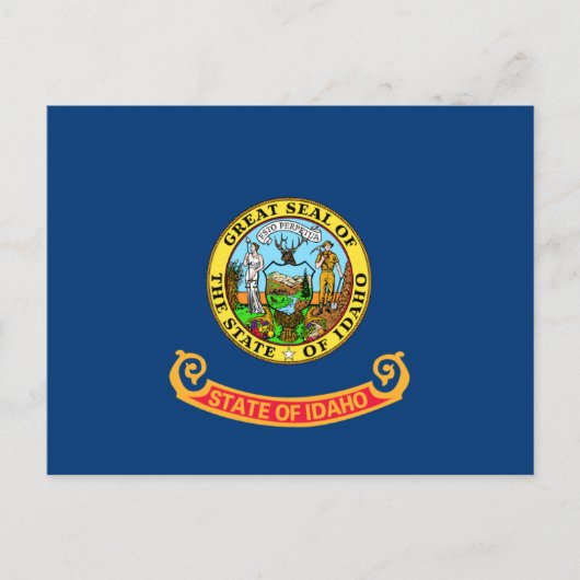 De vlag van Idaho: de Gem State, America Mountain Briefkaart (Voorkant)