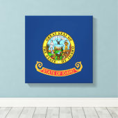 De vlag van Idaho: de Gem State, America Mountain  Canvas Afdruk (Insitu (Houten vloer))
