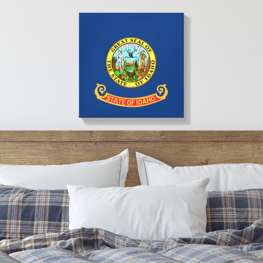 De vlag van Idaho: de Gem State, America Mountain  Canvas Afdruk (Insitu (Slaapkamer))