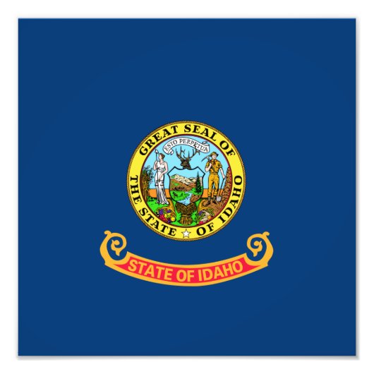 De vlag van Idaho: de Gem State, America Mountain  Foto Afdruk (Voorkant)