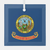 De vlag van Idaho: de Gem State, America Mountain  Glas Ornament (Voorkant)