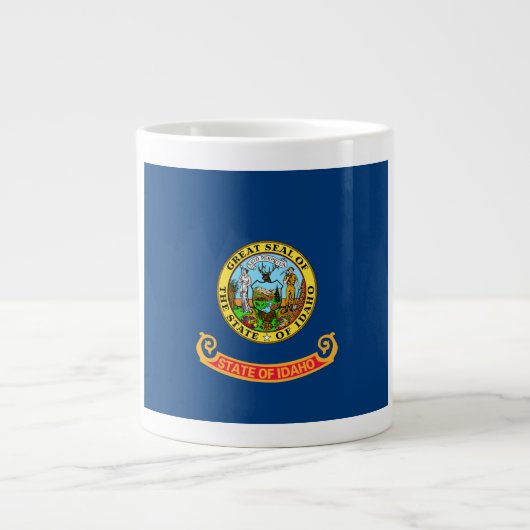 De vlag van Idaho: de Gem State, America Mountain Grote Koffiekop (Voorkant)