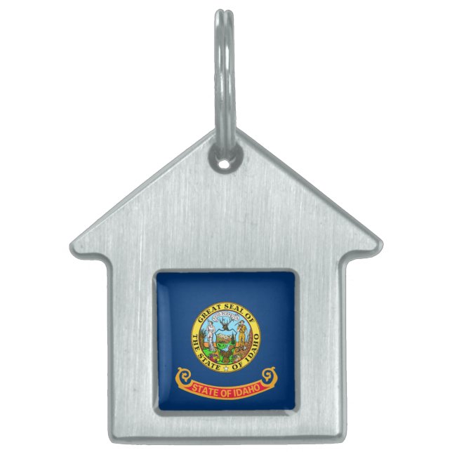 De vlag van Idaho: de Gem State, America Mountain  Huisdieren Naamplaatje (Voorkant)