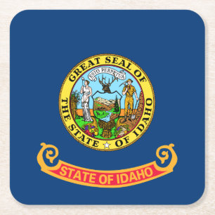 De vlag van Idaho: de Gem State, America Mountain  Kartonnen Onderzetters