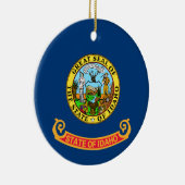 De vlag van Idaho: de Gem State, America Mountain Keramisch Ornament (Rechts)