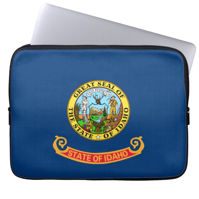 De vlag van Idaho: de Gem State, America Mountain  Laptop Sleeve (Voorkant)