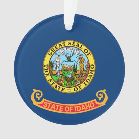 De vlag van Idaho: de Gem State, America Mountain Ornament (voorkant)