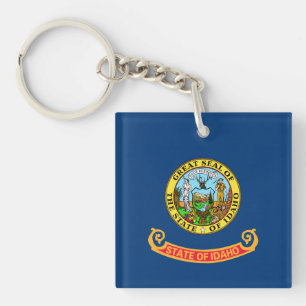 De vlag van Idaho: de Gem State, America Mountain  Sleutelhanger