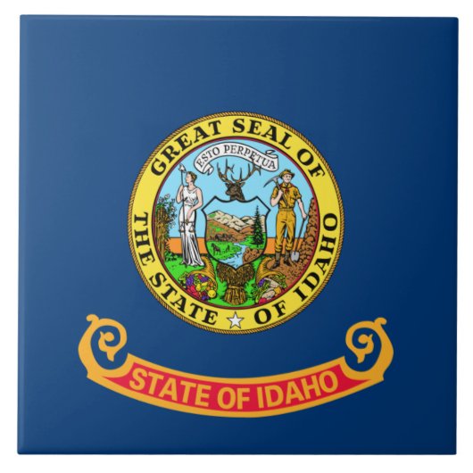De vlag van Idaho: de Gem State, America Mountain Tegeltje (Voorkant)