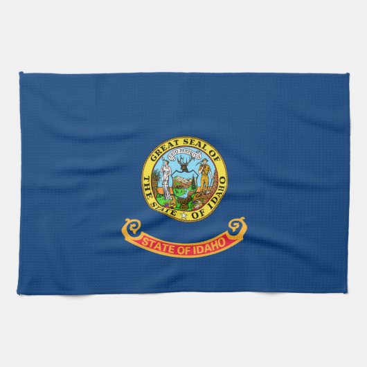 De vlag van Idaho: de Gem State, America Mountain  Theedoek (Horizontaal)