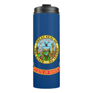 De vlag van Idaho: de Gem State, America Mountain  Thermosbeker