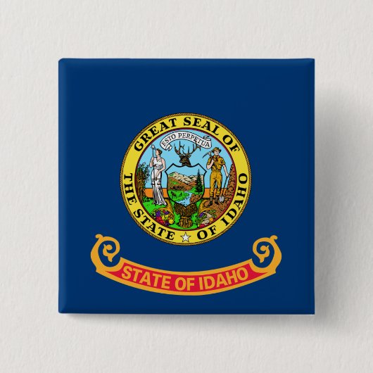 De vlag van Idaho: de Gem State, America Mountain  Vierkante Button 5,1 Cm (Voorkant)
