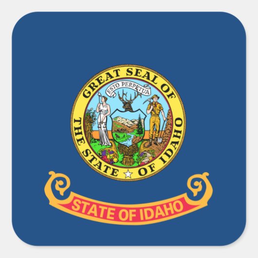 De vlag van Idaho: de Gem State, America Mountain Vierkante Sticker (Voorkant)