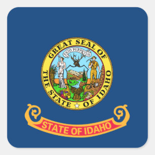 De vlag van Idaho: de Gem State, America Mountain Vierkante Sticker