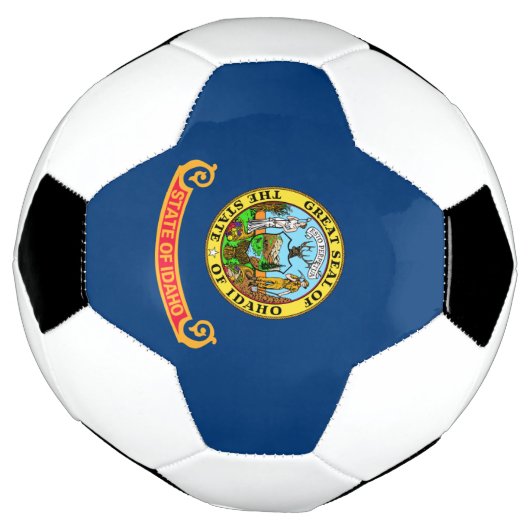 De vlag van Idaho: de Gem State, America Mountain  Voetbal (Gedraaid)