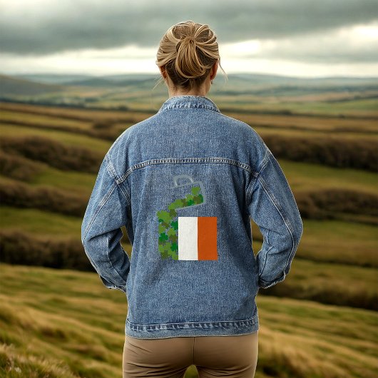 De vlag van Ierland invullen Denim Jacket