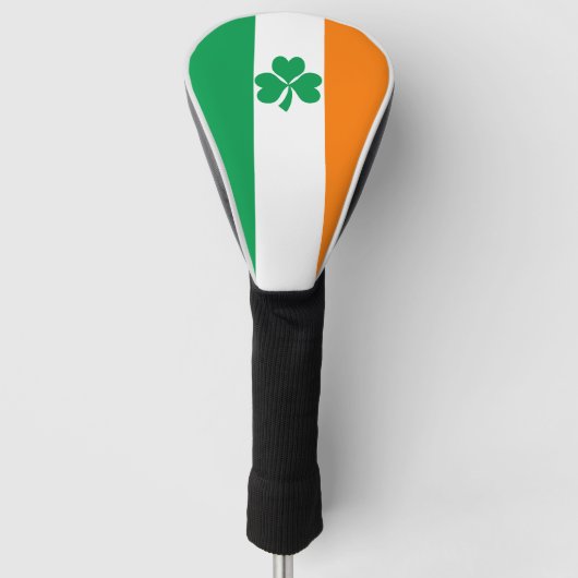 De vlag van Ierland Shamrock Golfheadcover (Voorkant)