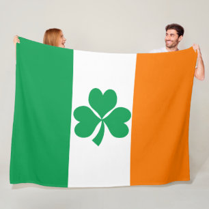 De vlag van Ierland Shamrock Large Fleece Deken