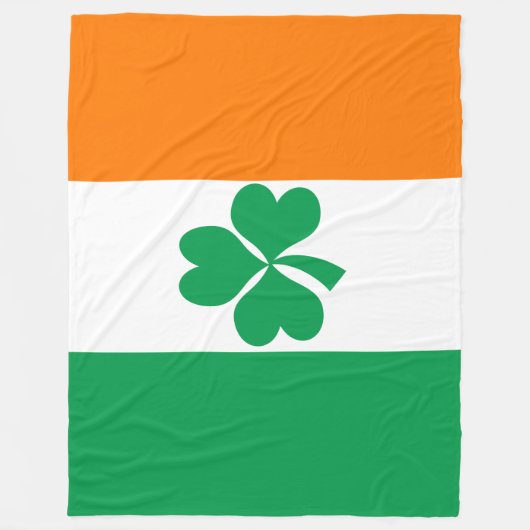 De vlag van Ierland Shamrock Large Fleece Deken (Voorkant)