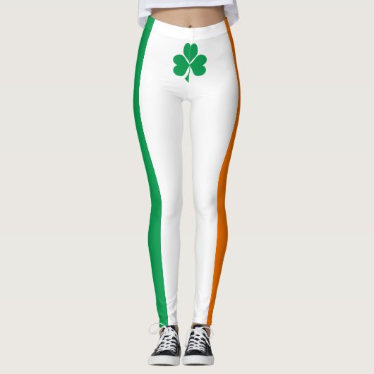 De vlag van Ierland Shamrock Leggings (Voorkant)