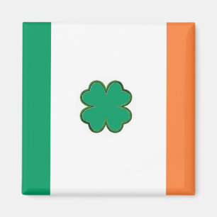 De vlag van Ierland Shamrock Magneet