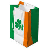 De vlag van Ierland Shamrock Medium Cadeauzakje (Voorkant Gekanteld)