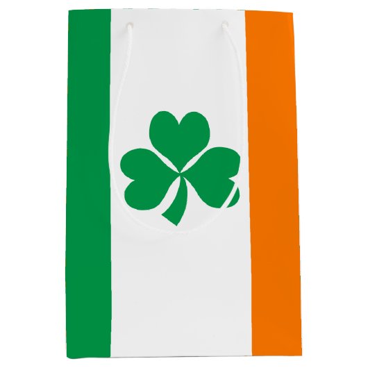 De vlag van Ierland Shamrock Medium Cadeauzakje (Voorkant)