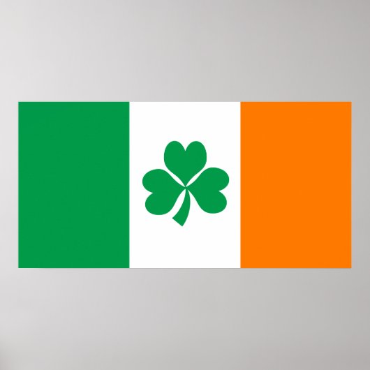 De vlag van Ierland Shamrock Poster (Voorkant)