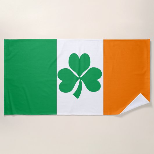 De vlag van Ierland Shamrock Strandlaken (Voorkant)