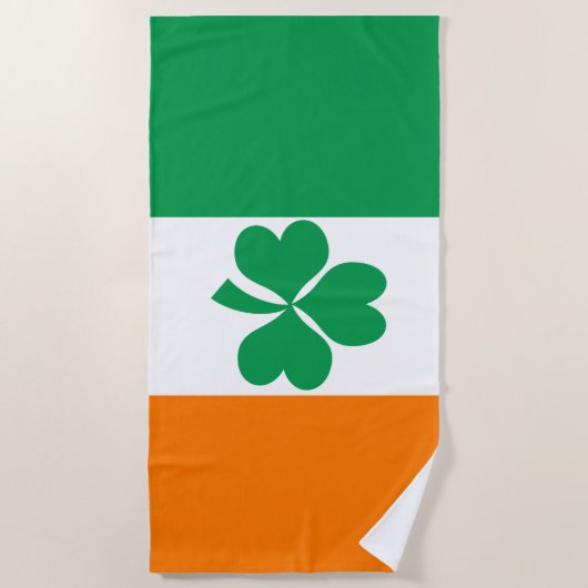 De vlag van Ierland Shamrock Strandlaken (Voorkant)