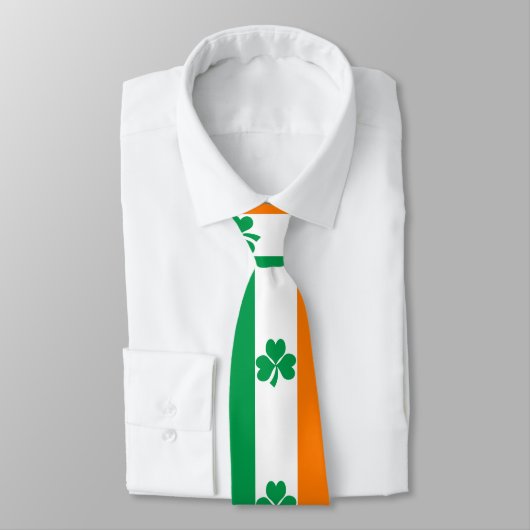 De vlag van Ierland Shamrock Stropdas (Gebonden)