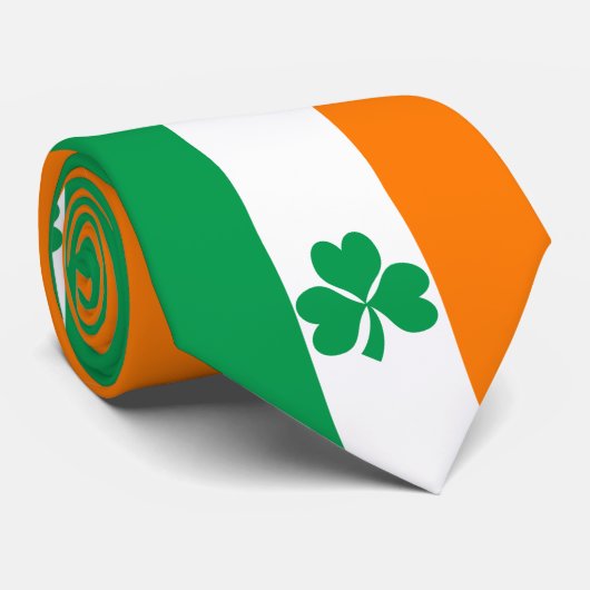 De vlag van Ierland Shamrock Stropdas (Opgerold)