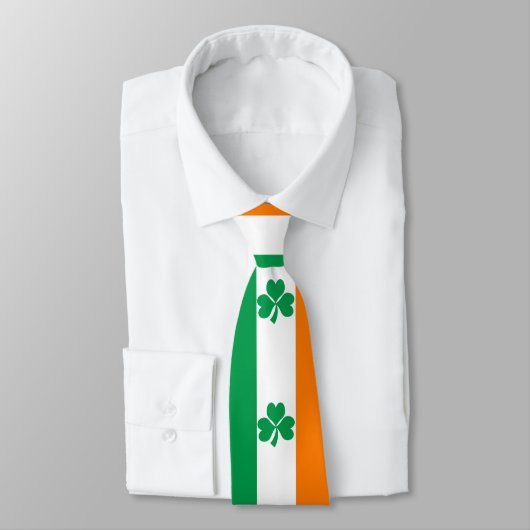 De vlag van Ierland Shamrock Stropdas (Gebonden)