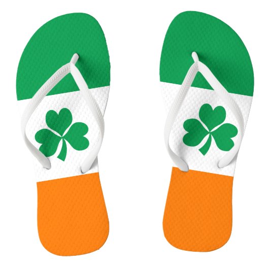 De vlag van Ierland Shamrock Teenslippers (Voetbed)