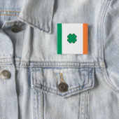 De vlag van Ierland Shamrock Vierkante Button 5,1 Cm (In situ)
