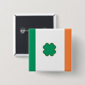 De vlag van Ierland Shamrock Vierkante Button 5,1 Cm (Voorkant /achterkant)