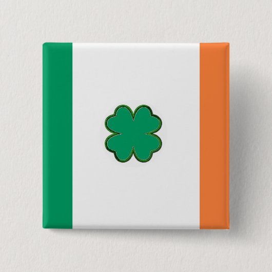 De vlag van Ierland Shamrock Vierkante Button 5,1 Cm (Voorkant)