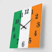 De vlag van Ierland Shamrock Vierkante Klok (Hoek)