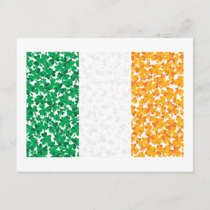 De vlag van Ierland Shamrocks Briefkaart