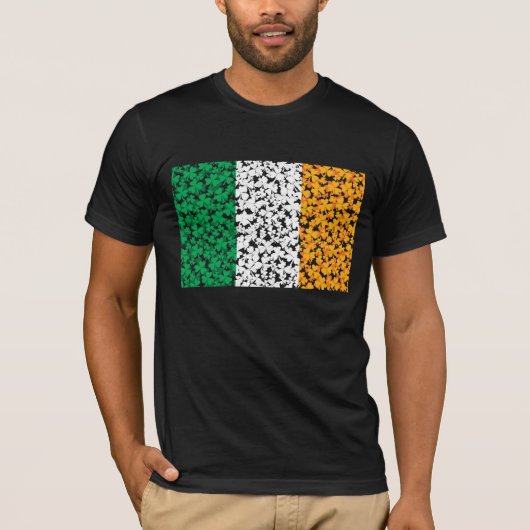 De vlag van Ierland Shamrocks T-shirt (Voorkant)