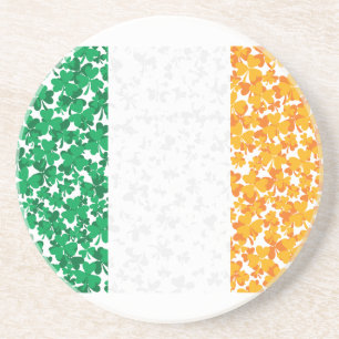 De vlag van Ierland Shamrocks Zandsteen Onderzetter